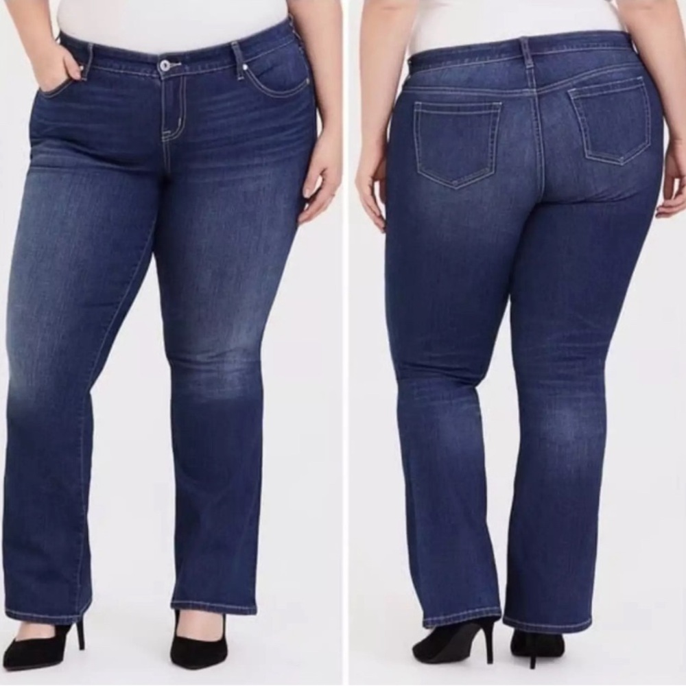 Torrid Plus Plus Size Slim Boot Bootcut Jeans Denim Wash 22S 22 Petite EUC